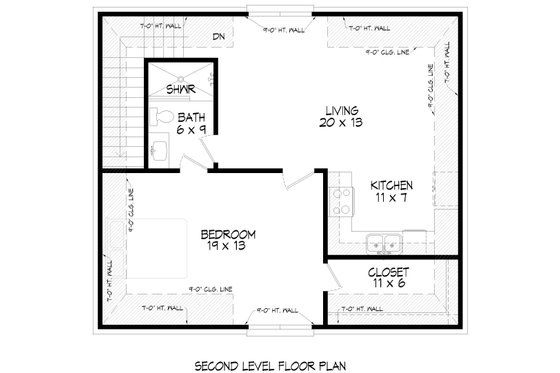 Floor Plan - Main Floor for Colonial House Plan #932-1150 - 1 bed, 1 bath