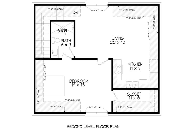 Architectural House Design - Floor Plan - Main Floor for Colonial House Plan #932-1150 - 1 bed, 1 bath