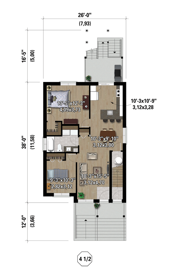 Farmhouse Floor Plan - Main Floor Plan #25-5001