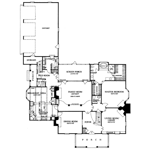 Home Plan - Southern Floor Plan - Main Floor Plan #137-218