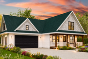 Traditional Style House Plan - 3 Beds 2 Baths 1497 Sq/Ft Plan #54-614 