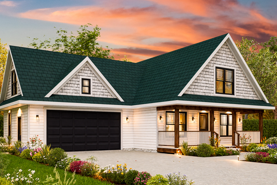 Exterior - Front Elevation 9 for Traditional House Plan #54-614 - 3 bed, 2 bath