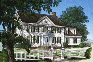 Southern Exterior - Front Elevation Plan #137-129