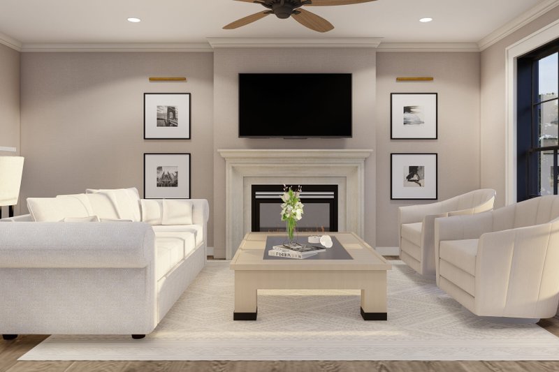Architectural House Design - Interior - Family Room for European House Plan #17-3421 - 8 bed, 8 bath