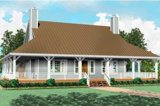 Exterior - Front Elevation for Farmhouse House Plan #81-495 - 3 bed, 2.5 bath