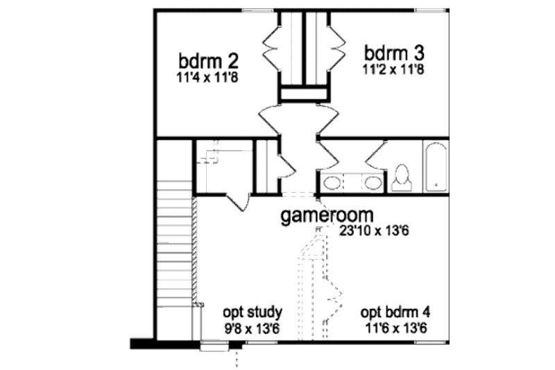 Home Plan - Floor Plan - Upper Floor for Traditional House Plan #84-364 - 3 bed, 2.5 bath