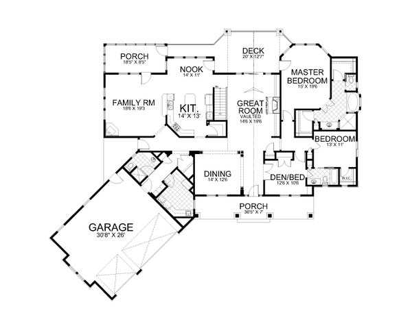 Dream House Plan - Country Floor Plan - Main Floor Plan #112-229