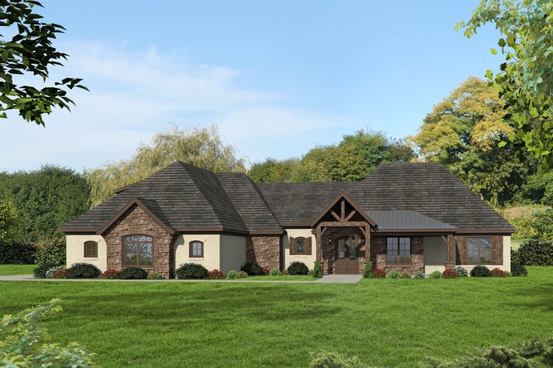 House Blueprint - Country Exterior - Front Elevation Plan #932-313