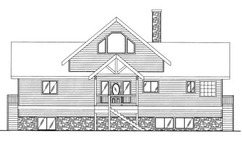 Dream House Plan - Exterior - Front Elevation 3 for Cabin House Plan #117-607 - 3 bed, 2 bath