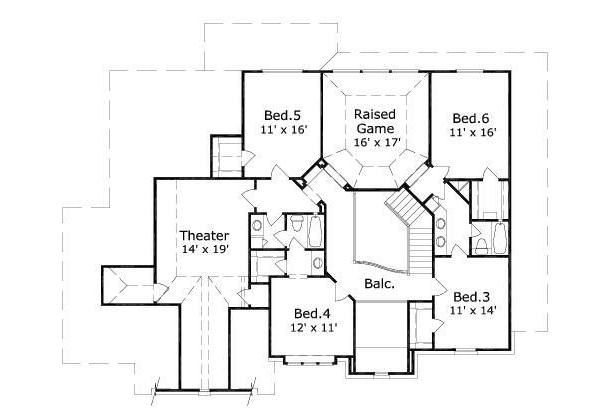European Floor Plan - Upper Floor Plan #411-323