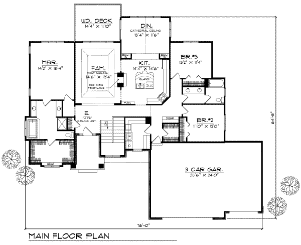 Traditional Floor Plan - Main Floor Plan #70-360
