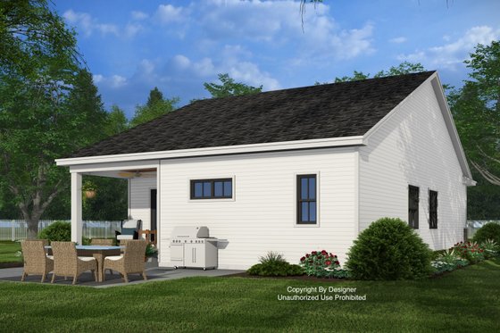 Exterior - Rear Elevation for Farmhouse House Plan #51-1505 - 3 bed, 2 bath