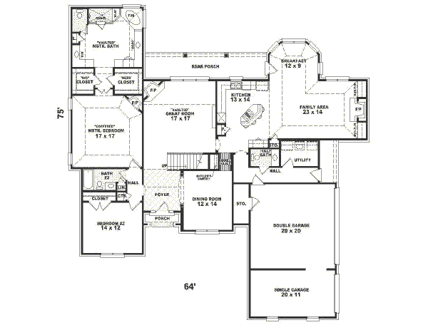 Traditional Floor Plan - Main Floor Plan #81-377