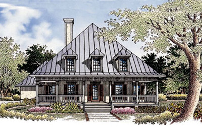 Architectural House Design - Country Exterior - Front Elevation Plan #45-132