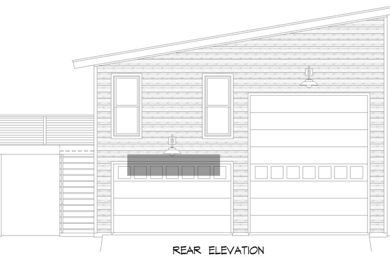 House Blueprint - Exterior - Rear Elevation 2 for Country House Plan #932-1399 - 1 bed, 1 bath