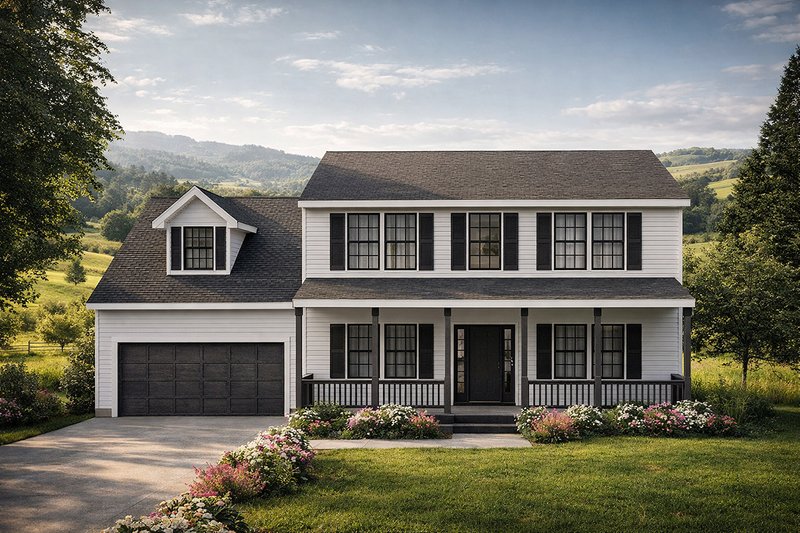 Home Plan - Exterior - Front Elevation 2 for Country House Plan #124-1377 - 3 bed, 2.5 bath