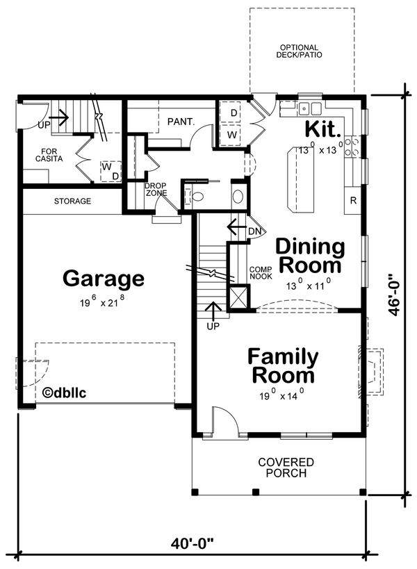 House Blueprint - Traditional Floor Plan - Main Floor Plan #20-2327
