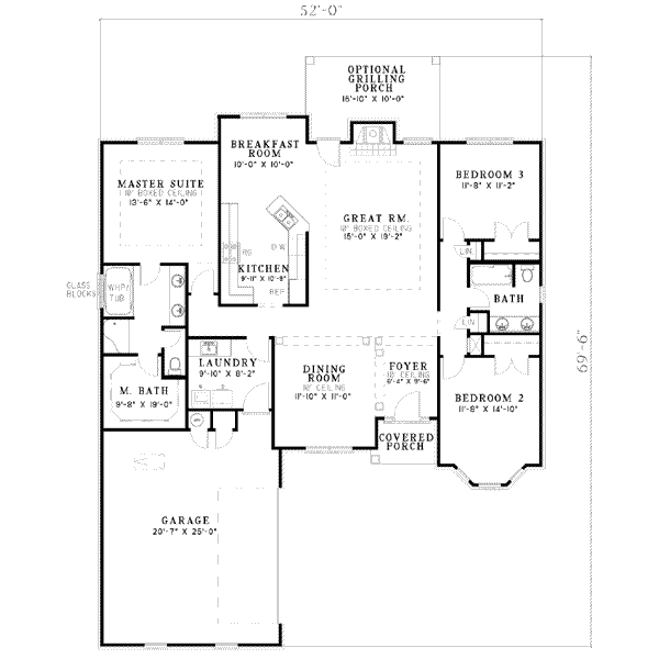 House Blueprint - European Floor Plan - Main Floor Plan #17-1115