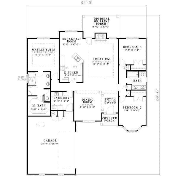 European Floor Plan - Main Floor Plan #17-1115