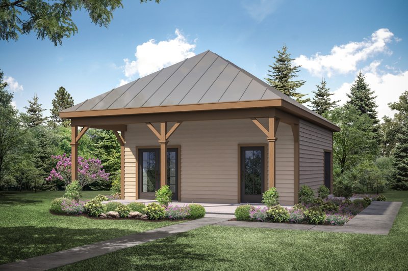 Dream House Plan - Cottage Exterior - Front Elevation Plan #124-1154