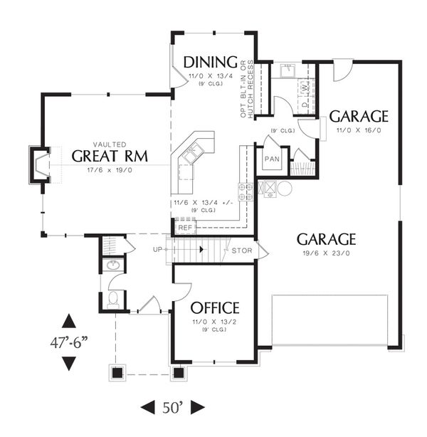 Home Plan - Craftsman Floor Plan - Main Floor Plan #48-528