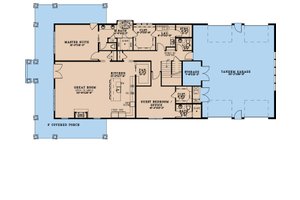 Floor Plan - Main Floor for Barndominium House Plan #923-355 - 5 bed, 5.5 bath