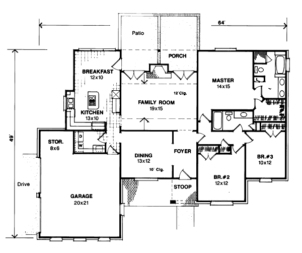 House Design - Traditional Floor Plan - Main Floor Plan #41-127