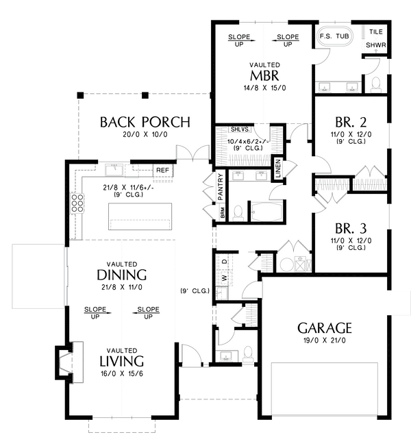 Home Plan - Farmhouse Floor Plan - Main Floor Plan #48-1066