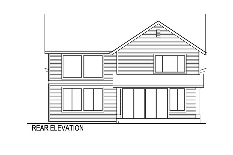 Architectural House Design - Exterior - Rear Elevation for Contemporary House Plan #569-79 - 4 bed, 3 bath