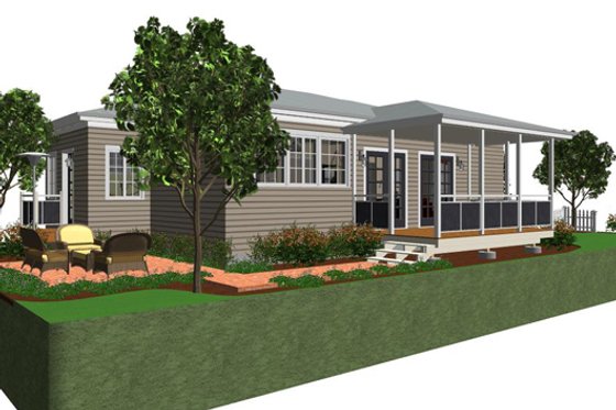 Exterior - Rear Elevation for Cottage House Plan #499-4 - 1 bed, 1 bath