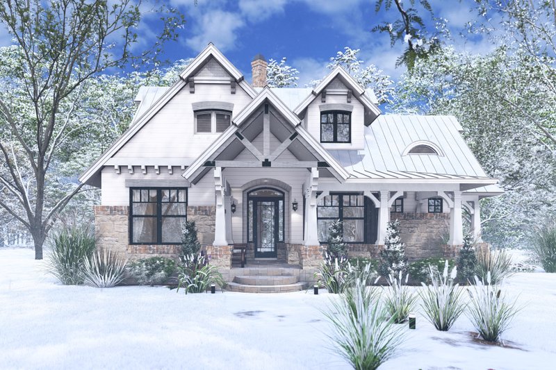 House Blueprint - Exterior - Front Elevation 3 for Farmhouse House Plan #120-292 - 3 bed, 2 bath