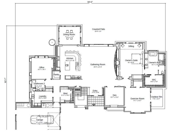 Home Plan - Adobe / Southwestern Floor Plan - Main Floor Plan #451-25