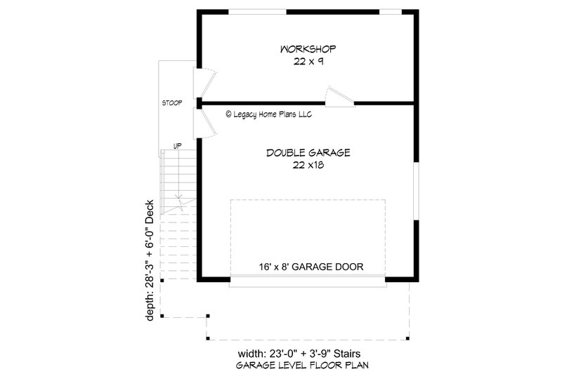 House Plan Design - Floor Plan - Main Floor for Modern House Plan #932-654 - 1 bed, 1 bath
