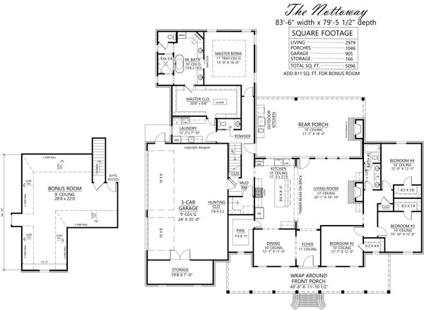 Dream House Plan - Farmhouse Floor Plan - Main Floor Plan #1074-99