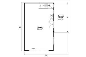 Floor Plan - Main Floor for Craftsman House Plan #124-1222, 1 bath
