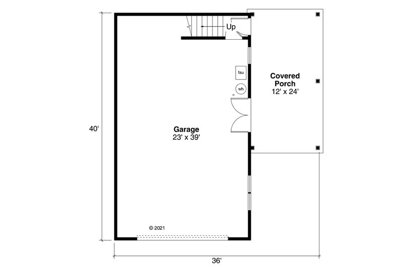 House Blueprint - Floor Plan - Main Floor for Craftsman House Plan #124-1222, 1 bath