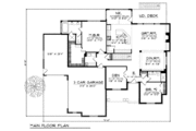 European Style House Plan - 4 Beds 3 Baths 3600 Sq/Ft Plan #70-808 