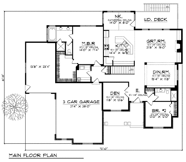 House Design - European Floor Plan - Main Floor Plan #70-808