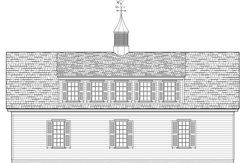 Architectural House Design - Exterior - Rear Elevation for Country House Plan #137-389 - 1 bed, 1 bath