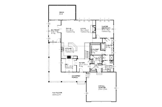 Floor Plan - Main Floor for Tudor House Plan #901-38 - 3 bed, 2.5 bath