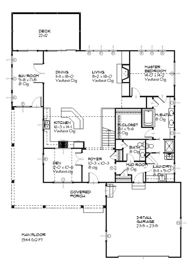 Tudor Floor Plan - Main Floor Plan #901-38