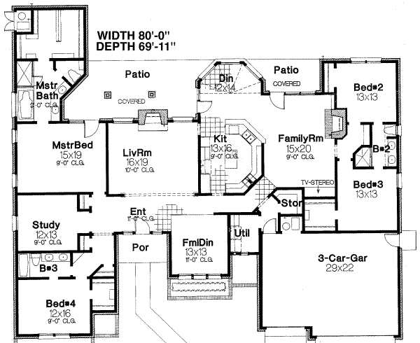 European Floor Plan - Main Floor Plan #310-130
