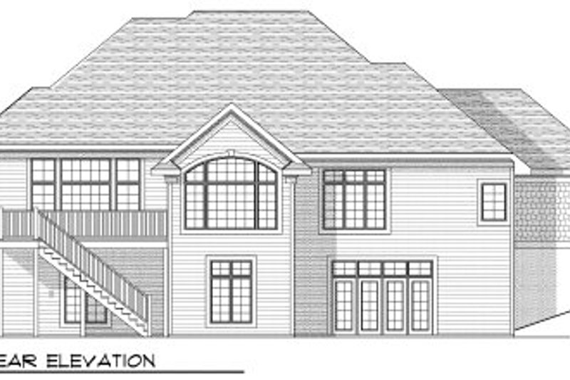 House Plan Design - Exterior - Rear Elevation for Southern House Plan #70-807 - 4 bed, 3 bath