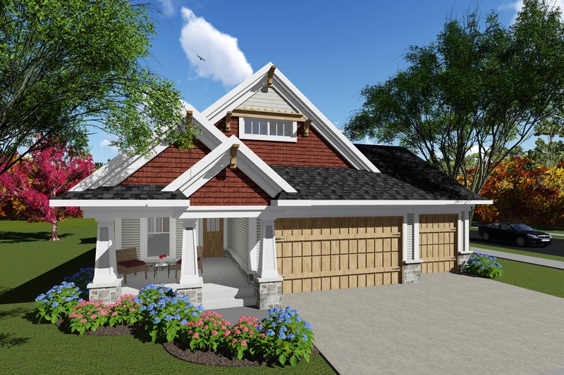 Dream House Plan - Craftsman Exterior - Front Elevation Plan #70-1260