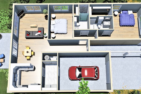 Interior - Other for European House Plan #44-132 - 2 bed, 2 bath