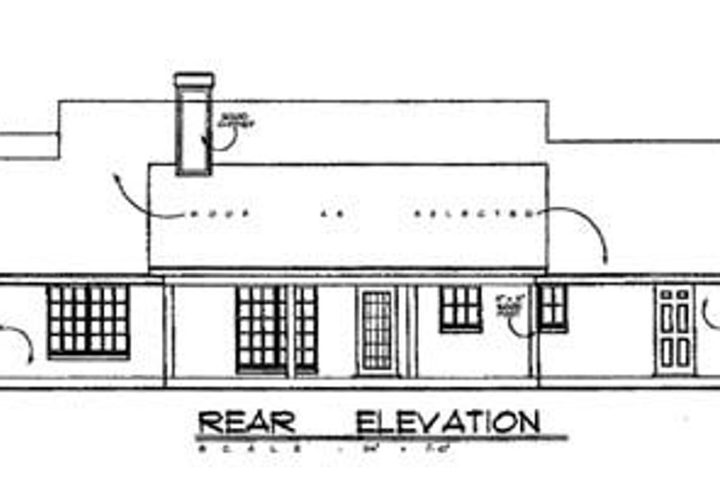 House Plan Design - Exterior - Rear Elevation for Country House Plan #40-201 - 3 bed, 2 bath