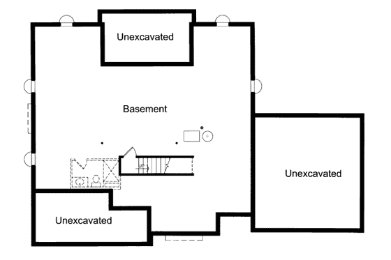 Floor Plan - Lower Floor for Craftsman House Plan #46-429 - 4 bed, 2.5 bath