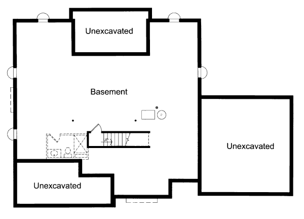 Craftsman Floor Plan - Lower Floor Plan #46-429