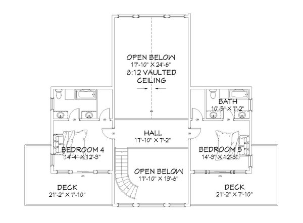Farmhouse Floor Plan - Upper Floor Plan #1109-12