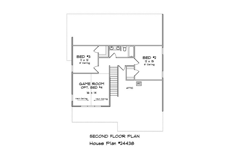 Home Plan - Floor Plan - Upper Floor 1 for Cottage House Plan #513-2231 - 4 bed, 2.5 bath